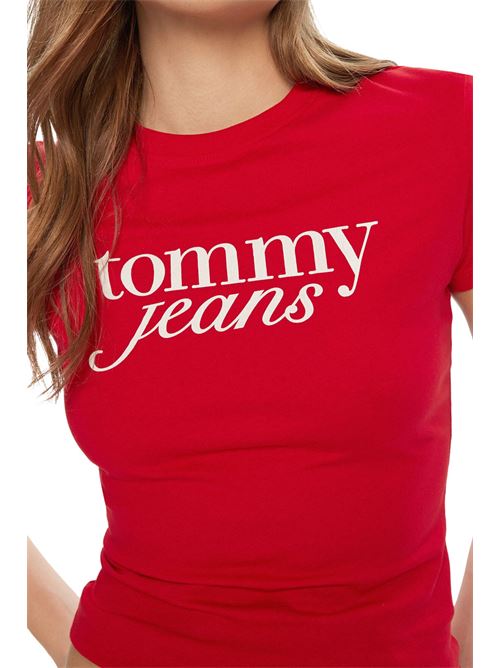 T-shirt rossa in cotone Tommy Jeans | DW0DW19447XME